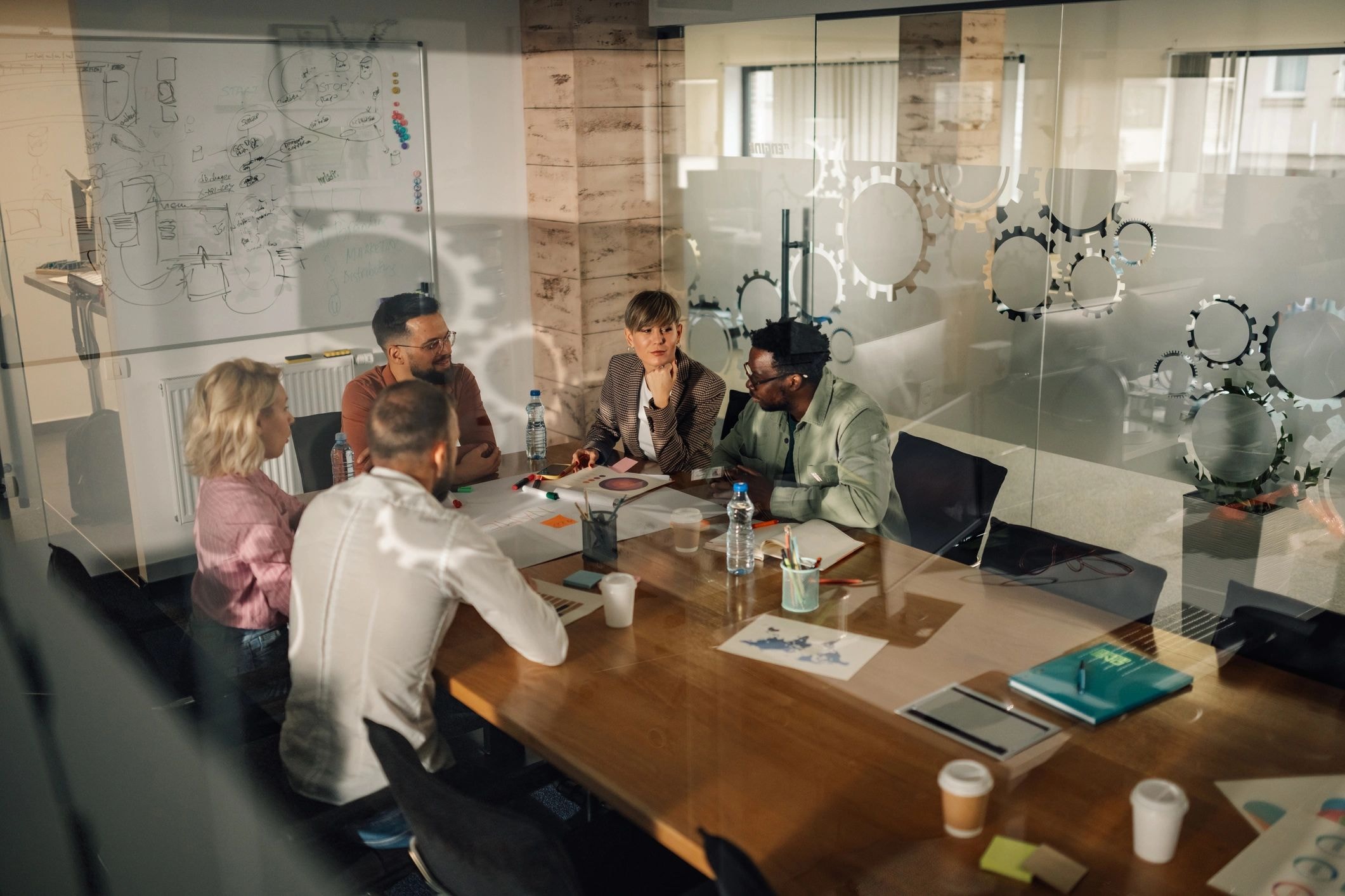 Diverse team of professionals in a collaborative meeting